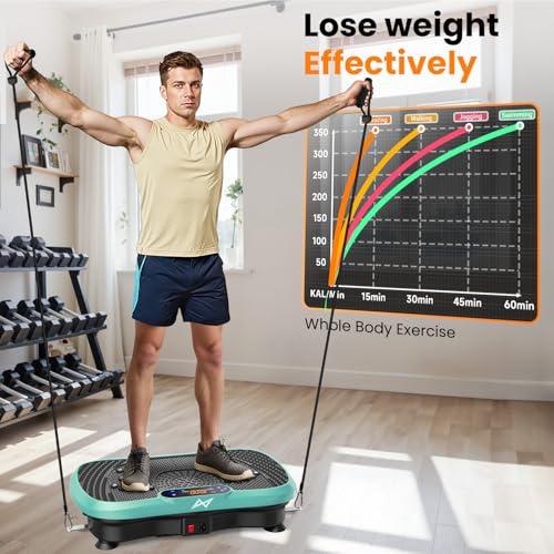 AXV Vibration Plate Exercise Machine Fitness Platform Body Vibrating Board - color: BT.PRO.GREEN
