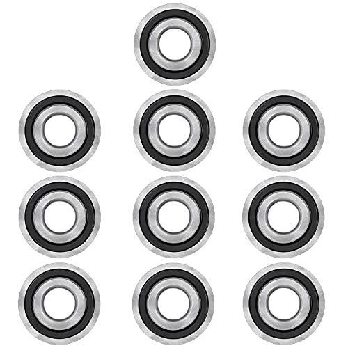 10pcs Flanged Ball Bearings ID 3/4" x OD 1-3/8" for Lawn Mower, Wheelbarrows, Carts & Hand Trucks Wheel, Alternative to 532009040, AM118315, AM127304, 10513, 251210 Etc. - size: ID 3/4" x OD 1-3/8"