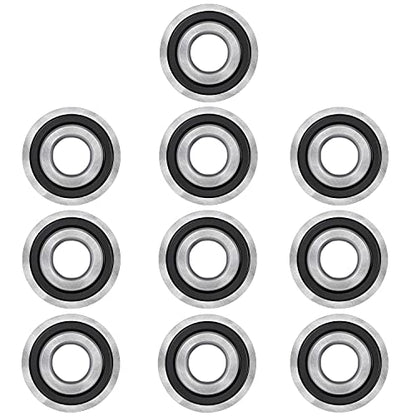 10pcs Flanged Ball Bearings ID 3/4" x OD 1-3/8" for Lawn Mower, Wheelbarrows, Carts & Hand Trucks Wheel, Alternative to 532009040, AM118315, AM127304, 10513, 251210 Etc. - size: ID 3/4" x OD 1-3/8"