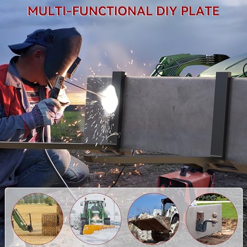 YITAMOTOR 5/16'' Universal Quick Attach Mount Plate with Bottom Connector Holes & Reinforced Top Bar, Compatible with Kubota and Bobcat Skid Steers and Tractors - size: 5/16"