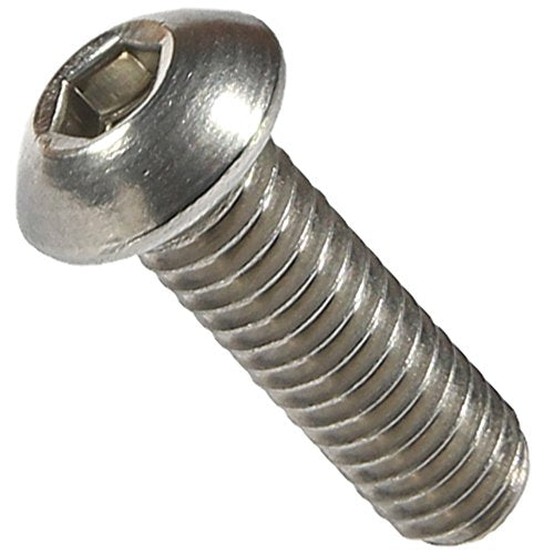 Fastenere Button Head Socket Cap Screws - 1/4-28 x 1-1/8" (25 Pack) Stainless Steel 18-8, Full Thread, Bright Plain Finish, Corrosion-Resistant, Machine Thread, Easy to Install w/Allen Socket Drive - size: 1/4-28 x 1-1/8" (25 Pack)