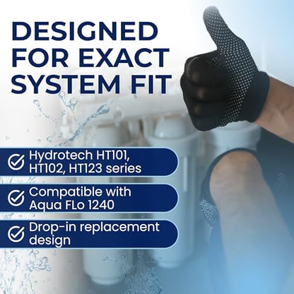 IPW Industries Inc. - Hydrotech 41400008-09 Reverse Osmosis Water Filter Replacement Set & 33001033-50 GPD Membrane RO Cartridge for Home Improvement; Compatible to Aqua FLo 1240