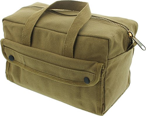 ARMYU Heavy Duty Small Tool Bag Tactical Cotton Canvas Mechanics Bag, 11" x 7" x 6", Coyote - color: Coyote