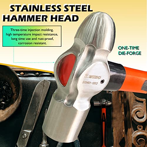 WEDO 2PCS Ball Pein Hammer Set,0.8lb+1lb(340g+450g),Stainless Steel Ball Peen Hammer Set With Fiberglass Handle,Die-forged,Shock-resistant,Corrosion Resistant - size: 0.8lb+1lb(340g+450g)