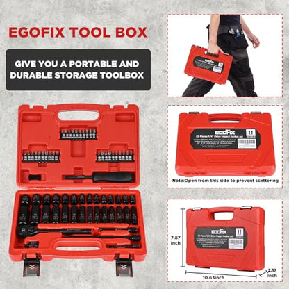 1/4" Ratchet Wrench Socket Set 65 Piece, Metric Shallow Socket (4-15mm) and Deep (4-15mm), with 72-Teeth Ratchet, Screwdriver Bit Set, Small Tool Kit for Home Use and Automotive Repair - color: 1/4-65pcs