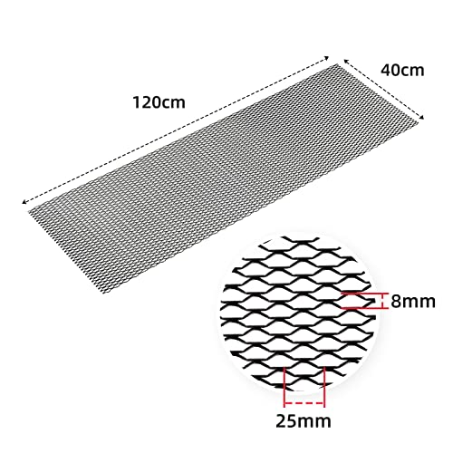 AggAuto 47x16 inches Car Pickup Truck Grill Mesh 8x25mm Seagull Hole Black - color: Black, size: 8x25mm Seagull