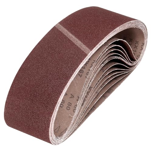 HARFINGTON 4 x 36 Inch Sanding Belts, 12 Pcs 80 Grits Aluminum Oxide Abrasive Belt Sander File Belt for Woodworking, Metal Polishing, Knife Sharpener - size: 4 x 36 Inch(80 Grit)