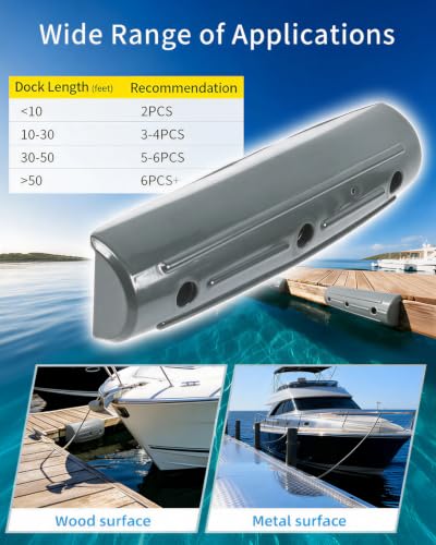 OCEANBROAD Dock Fender Bumpers, 17" Horztial Dock Bumpers for Edge Side - color: Gray, style: 2 Pack