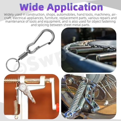 Swpeet 150Pcs 15 Different Sizes Stainless Steel Extension Spring with a Dual Hook Assortment Kit, Mechanical Extension Springs Small Spring for Home Repairs