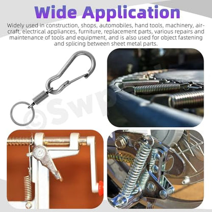 Swpeet 150Pcs 15 Different Sizes Stainless Steel Extension Spring with a Dual Hook Assortment Kit, Mechanical Extension Springs Small Spring for Home Repairs