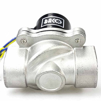BACOENG 1" AC110V Stainless Steel Electric Solenoid Valve (NPT, Normally Closed) - size: 1"NPT