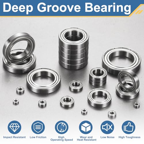 uxcell 6803-ZZ Deep Groove Ball Bearing, 17mm x 26mm x 5mm 20Pcs - size: 17mm x 26mm x 5mm