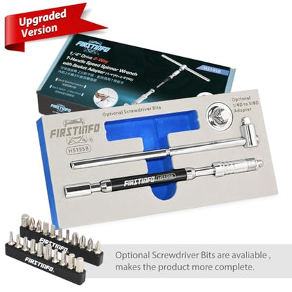 FIRSTINFO 1/4 Inch Drive Adjustable 2-Way Speed T-Handle Spinner Wrench
