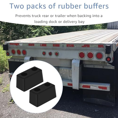2-Pack Guards Dock Buffers– 6x3x3Inch Heavy Duty Rubber Bumper Block - size: 2PCS