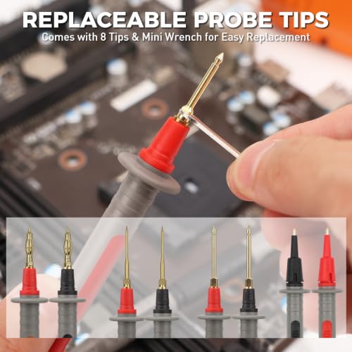 29-Piece Multimeter Test Leads Set, CAT.III 1000V / CAT.IV 600V Multimeter Probes with Alligator Clips, Piercing Probes, Needle Probe, Replaceable Probe Accessories, Soft PVC Volt Meter Lead - color: 29-Piece Multi-color