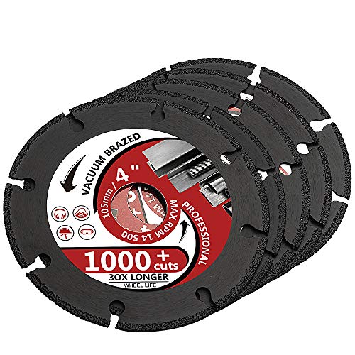 5Pcs/Lot 4" Diamond Metal Cutting Disc Diamond Cut Off Wheel for Metal Rebar, Sheet Metal, Ductile Pipe, Angle Iron, Stainless Steel and Similar Materials (4-5pcs) - size: 4-5pcs
