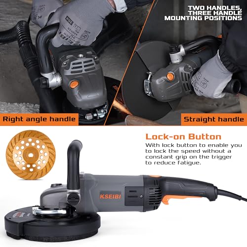 KSEIBI 711985 Concrete Grinder 7 Inch Angle Grinder Kit - style: 15Amps Grinder