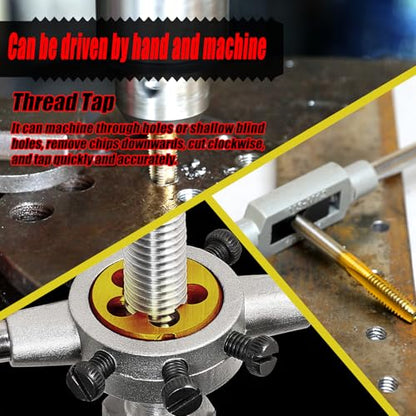 1/4-20 UNC Tap and Die Set for Metal,M2 HSS Thread Tap and Round Die - size: 1/4-20UNC