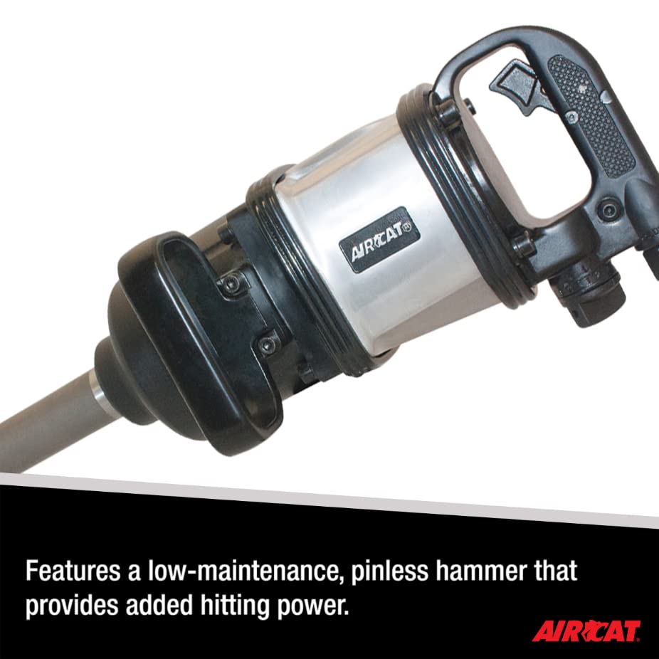 AIRCAT 1994 1" Super Duty Straight Impact Wrench, 8" Extended Anvil