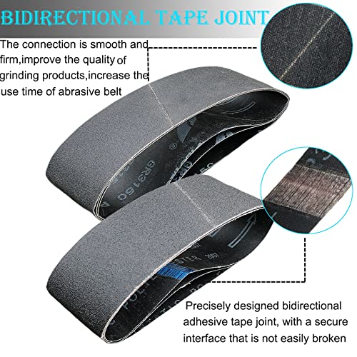 12 PCS 4 x 36 Inch Silicon Carbide Sanding Belts Assortment- 80, 120, 240, 400, 800, 1000 Grits Premium Sander Belts For Knife Sharpening and Metalworking - size: 4 x 36
