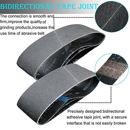 12 PCS 4 x 36 Inch Silicon Carbide Sanding Belts Assortment- 80, 120, 240, 400, 800, 1000 Grits Premium Sander Belts For Knife Sharpening and Metalworking - size: 4 x 36