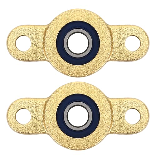 2 Pack Pillow Block Bearing for 6.35mm Diameter Shaft, 1/4 in Bore, 2-Bolt Flange, Self Aligning Housing, Locking Style Flange Pillow Block Bearing