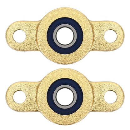 2 Pack Pillow Block Bearing for 6.35mm Diameter Shaft, 1/4 in Bore, 2-Bolt Flange, Self Aligning Housing, Locking Style Flange Pillow Block Bearing