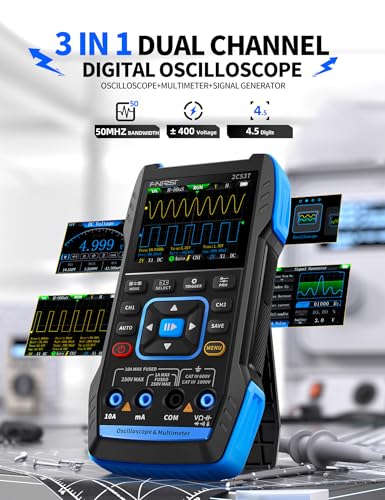 FNIRSI 2C53T 3-in-1 50MHz 2CH Oscilloscope Multimeter DDS Signal Generator