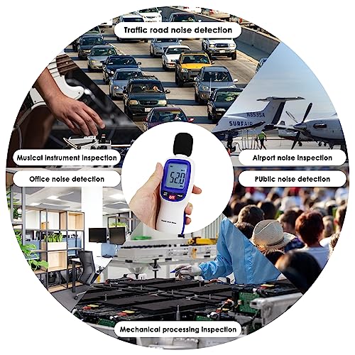Decibel Meter Wireless Sound Decibel Meter with App Data Logging Bluetooth Portable Sound Level Meter 30~130dBA High Accuracy SPL Meter for Classroom, Office, Home and etc. - color: Bluetooth Sound Level Meter