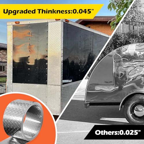 Diamond Plate Aluminum Sheet – 3003 H22, 17GA 0.045" Thick, Heavy-Duty Aluminum Sheet Metal 12"x120", Rust-Resistant Metal Panel for Kitchen, Bathroom, Walk-In Refrigerators, Trailers & DIY Projects ﻿ - size: 12" x 120"