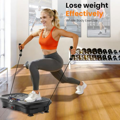 AXV Vibration Plate Exercise Machine Fitness Platform Body Vibrating Board - color: SLIM.DEEPBLACK