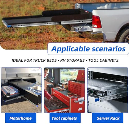 with Lock Heavy Duty Drawer Slides 12 14 16 18 20 22 24 26 28 30 32 34 36 40 44 48 52 56 60 Inch 500 Lbs Side Mount Full Extension Ball (Load:250 lb (with Lock) -W:53mm, 12 Inch) - size: 12 Inch, style: Load:250 lb (With lock) -W:53mm