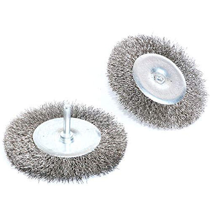 FPPO 4PCS 3 Inch Stainless Steel Wire Wheel Brushes Kit for Drill with 1/4-Inch Shank,Wire Wheels for Power-Operated Grinders (Pack of 2) - size: 3 inches (Pack of 2)
