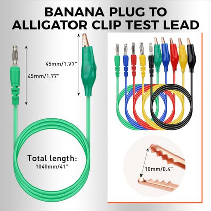 30-Piece Back Probe Kit, Multimeter Back Probe Pins with Test Leads and Alligator Clips, Insulation Wire Piercing Probes, Automotive Electrical Circuit Diagnostic Tool - color: 30-Piece Multi-color