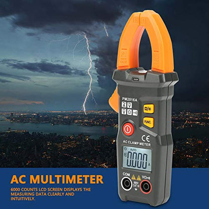 Jeanoko Digital Meter Multimeter, PEAKMETER PM2016A/S Digital Clamp Multimeter 6000 Counts AC Volt Amp Ohm Hz Meter(PM2016A)