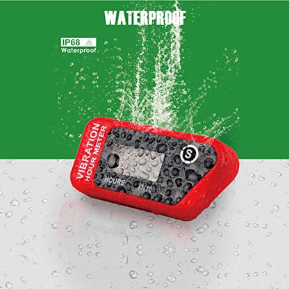 YOOREAL Vibration Hour Meter,Maintenance Hours Waterproof IP68 - color: Red