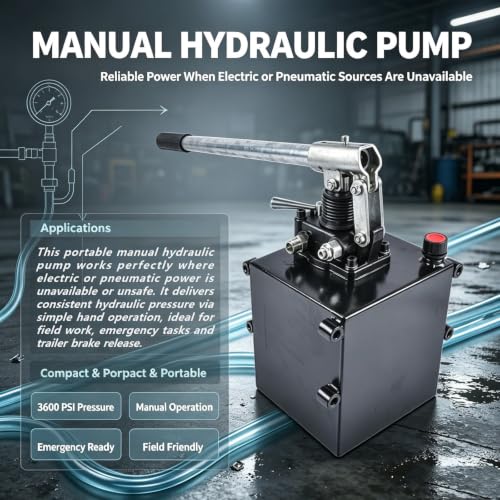 Double Acting Hydraulic Hand Pump, 5 QTs Tank, 2.7 CID, 3600 PSI - size: 5 QTs, 2.7CID