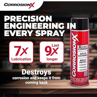CorrosionX Rust Inhibitor, Industrial-Strength Dielectric Corrosion Prevention, Lubricant & Penetrant for Marine, Automotive, Electronics & RV Use, Protects Bolts, Cables, Engines, 16oz Trigger Spray - size: 16oz Trigger Spray