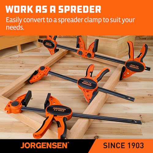 Jorgensen 36" E-Z Hold Medium-Duty Bar Clamps, 400 lbs Load Limit, 2-Pack - size: 36 Inch