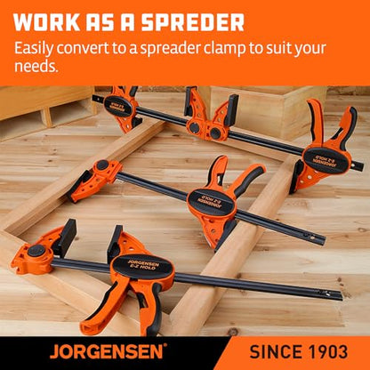 Jorgensen 36" E-Z Hold Medium-Duty Bar Clamps, 400 lbs Load Limit, 2-Pack - size: 36 Inch