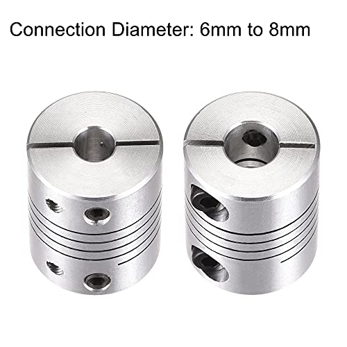 uxcell 2PCS Motor Shaft 6mm to 8mm Helical Beam Coupler Coupling 25mm Dia 30mm Length - size: 6mm to 8mm