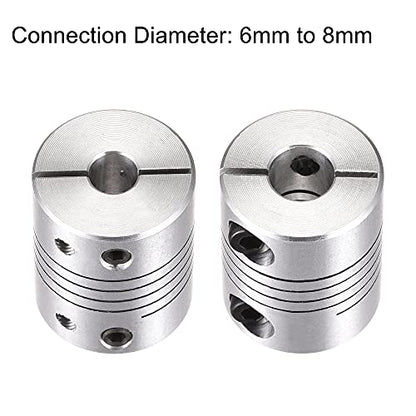 uxcell 2PCS Motor Shaft 6mm to 8mm Helical Beam Coupler Coupling 25mm Dia 30mm Length - size: 6mm to 8mm