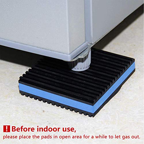 LBG Products Rubber Anti-Vibration Isolator Pads,Heavy Duty Blue EVA Pad for Air Conditioner,Compressors,HVAC,Treadmills etc(4'' X 4'' X 7/8") - size: 4'' X 4'' X 7/8"
