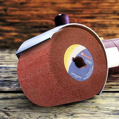 Shinboc 4.7 x 4 Inch Surface Conditioning Drum, 320 Grit Non-Woven Abrasive - style: Red 320 Girt