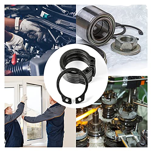 NINDEJIN Snap Ring Shop Assortment, 145PCS External Retaining Rings 15-28mm (0.59''-1.1'') Carbon Steel Snap Retaining C Clip Rings Kit for Grooved Shafts, Studs, and Other Moving Parts - size: 145PCS (15-28mm)
