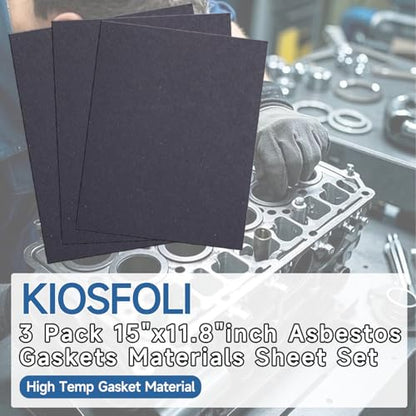 0.5mm Non-Asbestos Gasket Material - 3 Pcs 15"x11.8"inch