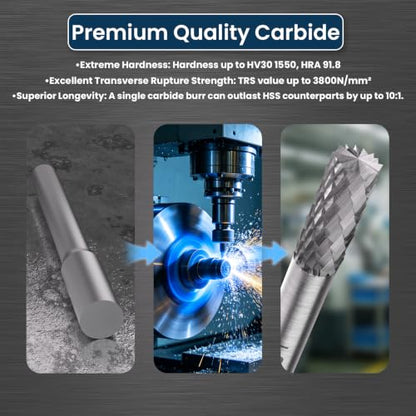 LU&MN SD-1 Tungsten Carbide Burr, 7/32" Head 1/4" Shank, 1pcs - size: SD-1