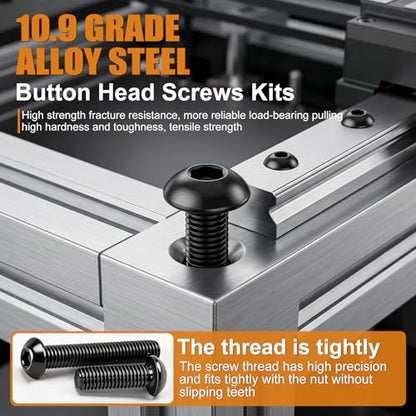 mankk 204PCS M6 Screws Kit M6 x 8/10/12/16/20/25/30/35mm Hex Socket Head Cap Bolts Nuts & Washers Assortment Kit 12.9 Grade Alloy Steel Machine Screws - size: M6