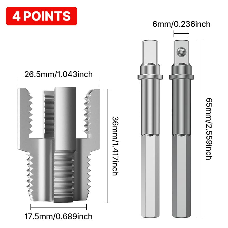 HUHAO Integrated Internal & External Pipe Threading Tool with 1/2'' & 3/4'' Dies, Electric Drill Compatible 2 in 1 Pvc Pipe Threader Kit, Dual-Function Pipe Thread Cutting Tool,1/2" - size: 1pc(1/2")