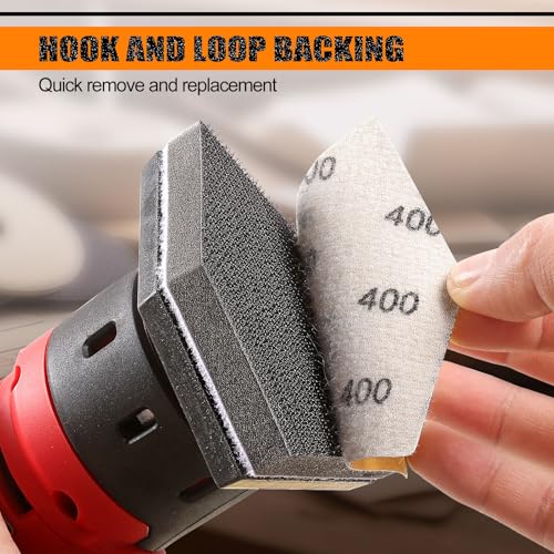 POLIWELL Triangle Sanding Sheets 50PCS 90x65mm Hook & Loop - style: 120 Girt